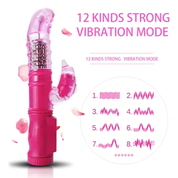 Moterų Suaugusiųjų Žaislas G Spot Rabbit Vibratorius, Įkraunamas Sukimosi 12 Greičiu Masturbator Stimuliatorius Seksualus, Vibruojantis Sekso Žaislai Moterims